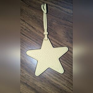 Coach Yellow Star Pebbled Leather Keychain Charm Luggage Tag